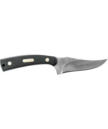 Old Timer 152OT Sharpfinger 7.1in S.S. Full Tang Fixed Blade Knife with 3.3in Clip Point Skinner Blade, Black Sawcut Handle, and Leather Belt Sheath for Hunting, Camping, Skinning, EDC, and Outdoors 152OT Sharpfinger (Box)