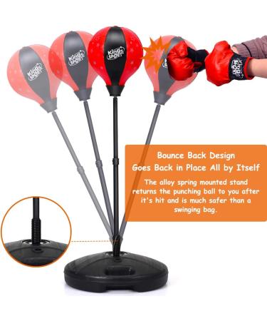 Costzon Height Adjustable Punching Bag with Gloves and Hand Pump - Freestanding Boxing Set for Adults, Teens, and Kids - Speed Training and Exercise - ASTM Approved (48.5 Height) - Buy Online on SooperMarket.com