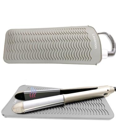 Heat -resistant silicone mat bag mat cover for curly bars hair smoothing smooth iron and other hot hair tools height 28.5 cm and width 14cm gray