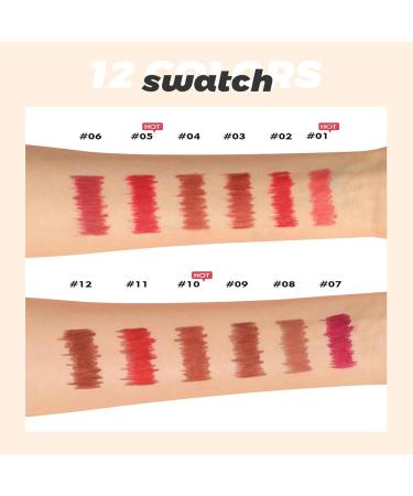 12 Colors Matte Lip Liner Pens Set - Moisturizing Long-Lasting & Non-Sticking Lip Makeup Pencils - Buy Online on SooperMarket.com