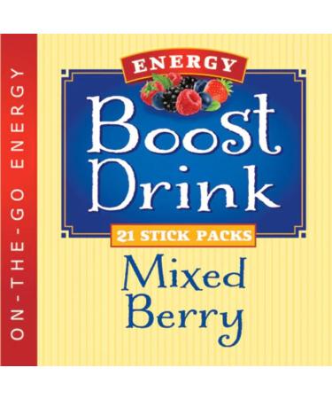 Health Wise Mixed Berry Energy Boost Stick - Natural and Refreshing Energy Drink Convenient On-the-Go Stick