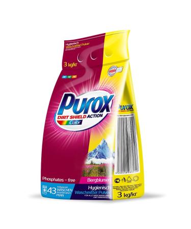 PUROX COLOR (43 WL) washing powder in foil bag detergent 3 kg Color 3 kg (1 pack)