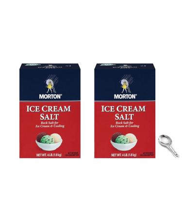 Morton Salt Rock 4 Lb Pack Of 2 W/ Custom F.O.Y Measuring Spoon and Clip