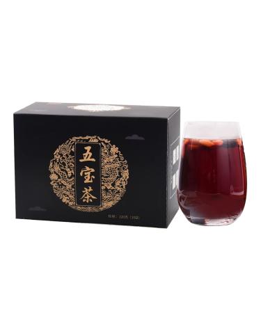 Ginseng Five Treasures Tea 120g 4.2oz (12g x 10 Bags) Polygonatum Wolfberry Dried Jujube Mulberry Maca Combination Herbal Tea Bags