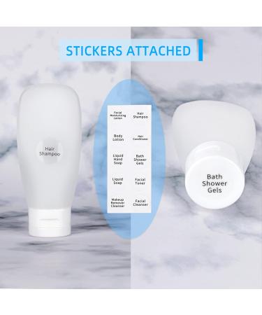TSA Approved Travel Bottles Set 4 Pack - Leak Proof, Refillable, Portable Containers for Toiletries - Ideal for Airplane, Shampoo, Conditioner, Lotion - 60ml - Buy Online on SooperMarket.com