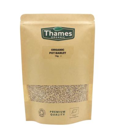 Organic Pot Barley-Certified Organic Non-GMO Vegan No Additives No Preservatives Resealable Bag by Thames 1kg