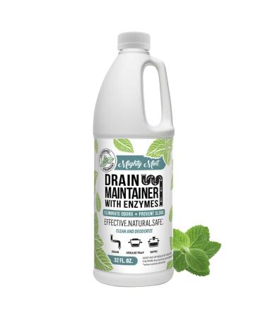 Mighty Mint Drain Maintainer with Enzymes Drain Cleaner Controls Bad Smells and Prevents Buildup for Drains Grease Traps Septic 32oz