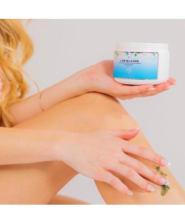 YUNASENCE L OR DE LA MER Organic Anti-Cellulite Body Scrub | Sea Salt Seaweed & Lemongrass 13oz | Smoothing & Exfoliating Skin Treatment - Buy Online on SooperMarket.com