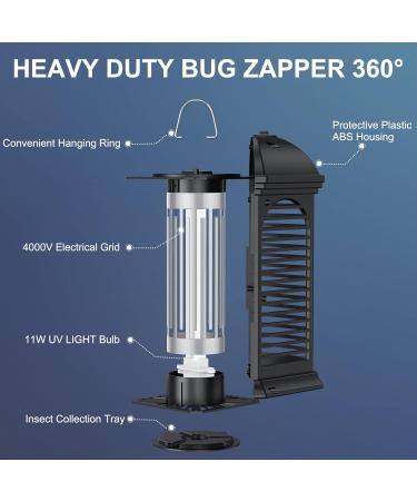 Luuguyi 360 UV Electric Mosquito Trap - Toxic-Free Insect Killer for Bedroom & Garden | 4000V Lamp with Cleaning Brush - Buy Online on SooperMarket.com