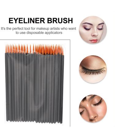 100pcs Disposable Eyeliner Brush Set | Makeup Applicator for Women | Practical & Durable Eye Tools | Artificial Fiber Makeup Brushes in Black - Buy Online on SooperMarket.com