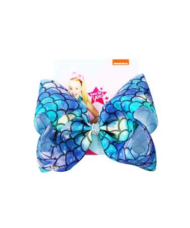 2 Pack Siwa Style Hair Bows for Girls - 8 Inch Large Ribbon Hair Barrettes Set | Mermaid Bows Accessories | Best Xmas Gift - Buy Online on SooperMarket.com