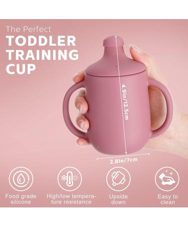 Dandat 2 Pcs Silicone Sippy Cups for Babies 6 Months+ | Spill Proof Toddler Training Cups with Double Handles | Easy Grip & BPA Free | 5 oz - Buy Online on SooperMarket.com