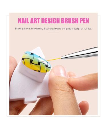 Sularpek 5 Pcs Nail Art Liner Brushes Set for Professional UV Gel Painting - Rhinestone Handle Design Brush Pen for Nail Art - Buy Online on SooperMarket.com