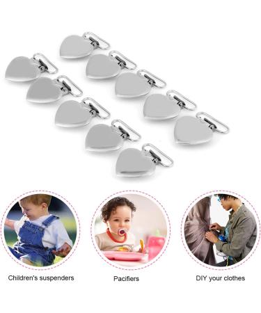 TEUOPIOE 10pcs Heart Shaped Metal Inserts - Pacifier Holder Clips for Home Crafts | International Shipping - Buy Online on SooperMarket.com