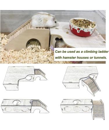Eyksta Wooden Hamster House with Stairs - Cozy Hideout & Ladder Toy for Hamsters (17x8.5x9) - Ideal Hamster Accessories - Buy Online on SooperMarket.com