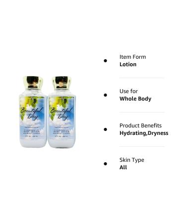 Bath and Body Works Super Smooth Body Lotion Sets Gift for Women - 8oz 2 Pack, Peony Scent - Beautiful Day - 16oz Total - Buy Online on SooperMarket.com