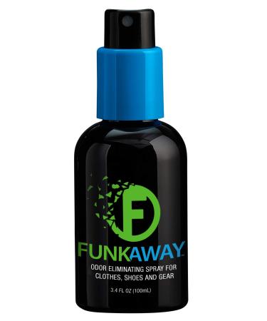 FunkAway Odor Eliminator Spray for Shoes Clothes and Gear (Non-aerosol) 3.4 Fluid Ounce Travel Size 3.4 Ounce (Pack of 1)