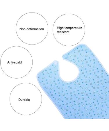 4 Types High Temperature Resistance No Deformation Pratical Dining Aid Bib Bib Apron Catch Food Leaking Soup for Adult the Elderly(27*17*2cm-Flower blue) - Buy Online on SooperMarket.com