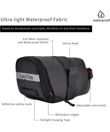 LandTrek Small 0.6L Bike Saddle Bag | Waterproof Cycling Tool Bag for Mountain Road MTB Bicycle Seat - Buy Online on SooperMarket.com