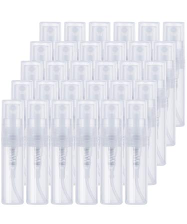 Phoetya 30 pieces 2ml mini spray bottles transparent plastic-perfume bottle Refillable empty perfume dusty make-up tool for trips outdoors (transparent)