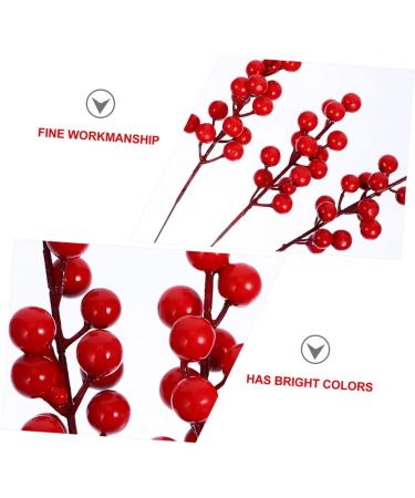 HOMSFOU 25 Pcs Artificial Berry Cuttings Christmas Holly Berry Red Berries Decoration Artificial Red Berry Stems Branches Christmas Berry Branches Red Cherry Foam Flower Arrangements Red 50X5.5CM - Buy Online on SooperMarket.com