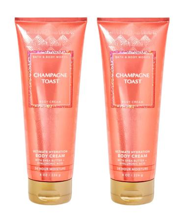 Bath and Body Works 2 Pack Champagne Toast Ultra Shea Body Cream 8 Oz.