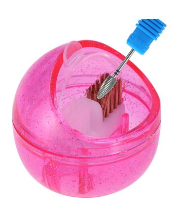 Nail Cleaning Brush Box Nail Art Drill Head Nail Brushes Dual Clean Brush Case Box Polishing Manicure Tool for Cleaning Dust