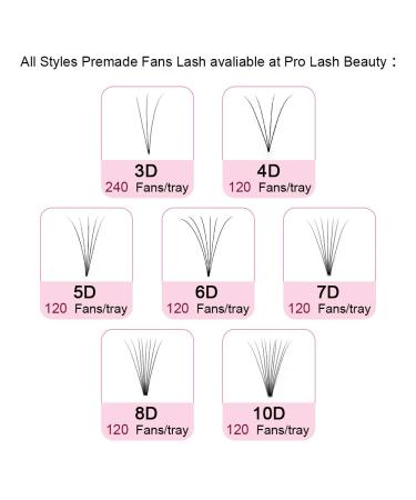 6D-C-0.10-Mix Short Stem Eyelash Extensions - Finished Volume Eyelash Compartments (0.10 C Curl 8-14 mm) - Shop Internationally - Buy Online on SooperMarket.com