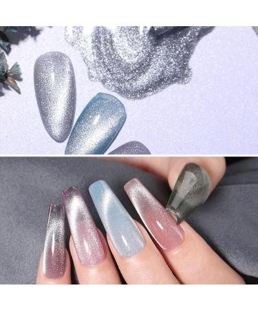 MIZHSE 10ml Universal Cat Eye Gel Nail Polish Silver Soak Off UV/LED Gel Smoothie Wide Nail Polish Gel Magnetic Gel Nail Polish with Magnet BSKMY005 - Buy Online on SooperMarket.com