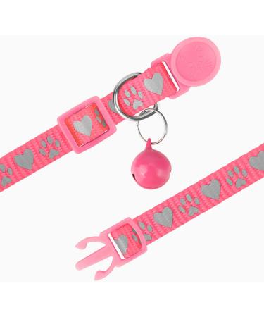 Joytale Reflective Breakaway Cat Collars with Bell - 2 Pack Kitten Pink | Adjustable Sizes 6-9 & 9-13 for Boy and Girl Cats - Buy Online on SooperMarket.com