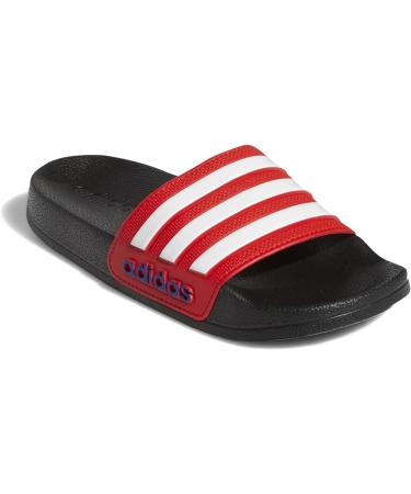 Buy Adidas Unisex Kids Adilette Shower Slippers 36 EU - Core Black Ftwr White & Vivid Red | International Shipping Available - Buy Online on SooperMarket.com