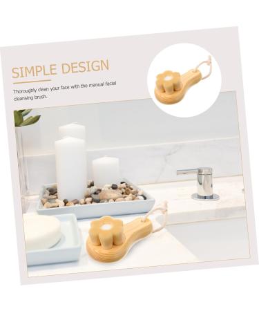 PLAFOPE Facial Wash Brush with Wooden Handle Face Sponges for Cleansing Face Brush Facial Brush Facial Exfoliator Face Wash Brush Cleansing Brush Skin Care Tools Face Exfoliator - Buy Online on SooperMarket.com
