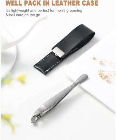 FVION 2-in-1 Cuticle Nipper & Pusher with Pouch - Matt Silver | Portable Cuticle Trimmer Tool - Buy Online on SooperMarket.com