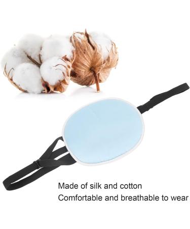 3 Pieces Amblyopia Eye Patch Silk Cotton Elastic Strap Full Cover Light Blocking Strabismus Eye Pad Adult Adjustable Single Eye Patch with Elastic Strap(Blue) - Buy Online on SooperMarket.com