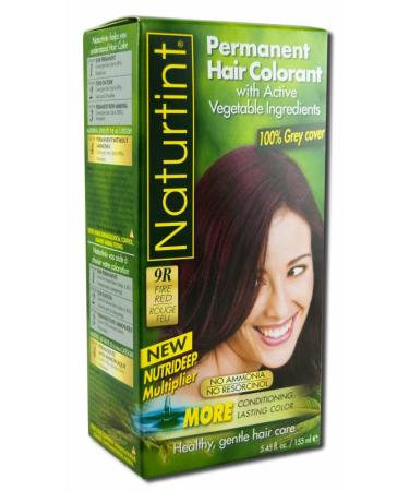 Naturtint Permanent Hair Color 5R Fire Red (Pack of 1), Ammonia Free, Vegan, Cruelty Free, up to 100% Gray Coverage, Long Lasting Results 5.6 fl oz 165 ml