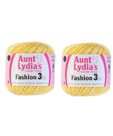 Aunt Lydia's Crochet Thread - Size 3 - (2-Pack) Maize