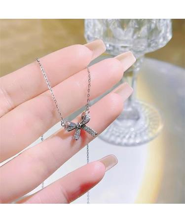OralGos Delicate Butterfly Necklace with Rhinestone Bow - Stylish Gold Color Accessory for Women & Girls - International Shipping Available - Buy Online on SooperMarket.com