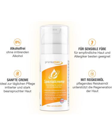 Prontoman Special Cream 100ml | Professional Foot Care with Rice Germ Oil & 5% Urea | Ideal for Diabetics & Dry Skin | International Shipping Available - Buy Online on SooperMarket.com