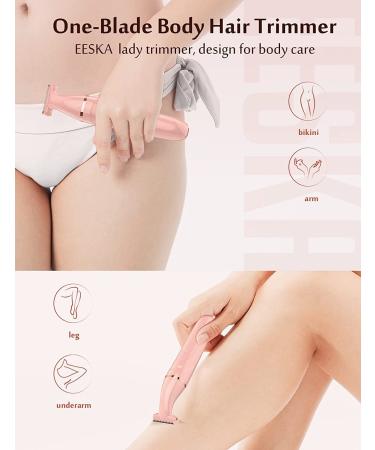 EESKA 3-in-1 Electric Razor for Women - Painless Bikini Trimmer & Body Hair Removal - IPX7 Waterproof - Wet & Dry Use - Type C USB Recharge - Pink - Buy Online on SooperMarket.com