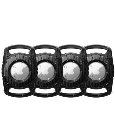 4 Pack Airtag case waterproof - OneOnta Airtag dog - Airtag dog collar - Airtag collar dog - Apple Airtag dog - Airtag trailer dog - Air day dog for dog cat collar (width 2.5cm) 4 pack black