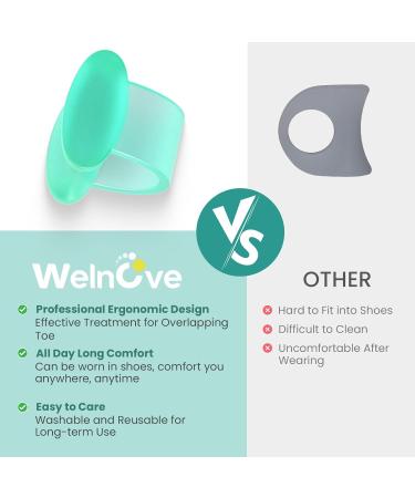 Buy Welnove Gel Toe Spreader - 12-Pack Small Toe Cushions & Sleeves for Friction Relief (Green) | International Shipping Available - Buy Online on SooperMarket.com