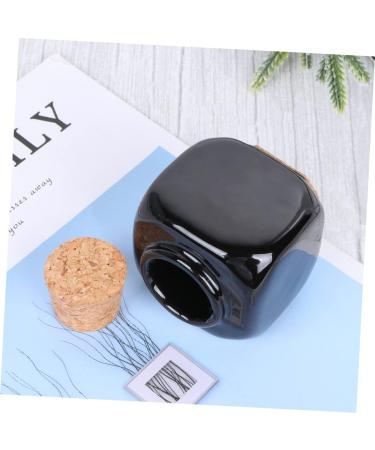 Mikinona Powder Bottle Jar Clear Ceramic Bottle Nail Art Ceramic Cup Liquid Powder Container Manicure Dishes Pill Container Bottle Ceramic Mug Practical Empty Bottle Wooden Bamboo - Buy Online on SooperMarket.com