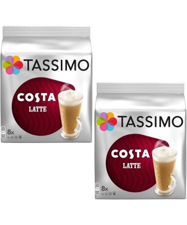 Tassimo Costa Latte Pods 2 Pack - 32 T-Discs / 16 Drinks (Total 2 Packs)