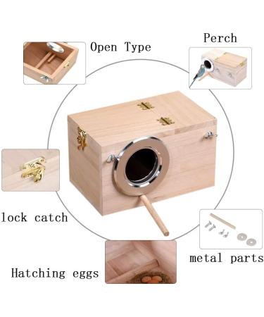 Nesting Box Cage for Parakeets, Budgies, and Small Birds - Coconut Fiber Wood Breeding House with Perch - Ideal for Finch, Canary, Cockatiel, Lovebird, Sparrow - Buy Online on SooperMarket.com