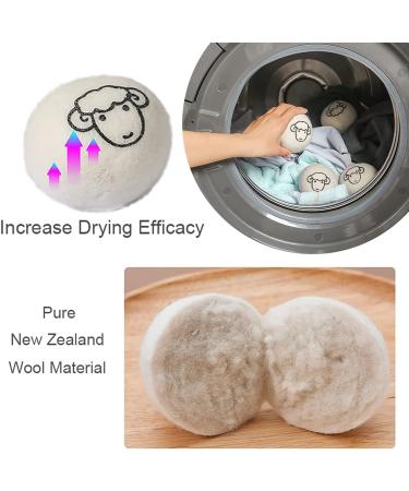 6-Pack Wool Dryer Balls - Reusable Laundry Balls for Natural Fabric Softening and Wrinkle Release - Organic Eco-Friendly Dryer Balls for Pet Hair Removal - Drying Ball Alternative to Dryer Sheets - Buy Online on SooperMarket.com