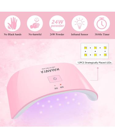 Pink Nude Glitter Poly Gel Nail Kit with Lamp - Easy Quick Builder Gel with Rhinestone & Dual Forms - Complete Poly Nail Gel Kit in Nude Pink Colors - Buy Online on SooperMarket.com