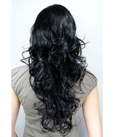 Buy Long Black Wavy Wig 9329-1B - 65 cm | International Shipping Available - Buy Online on SooperMarket.com