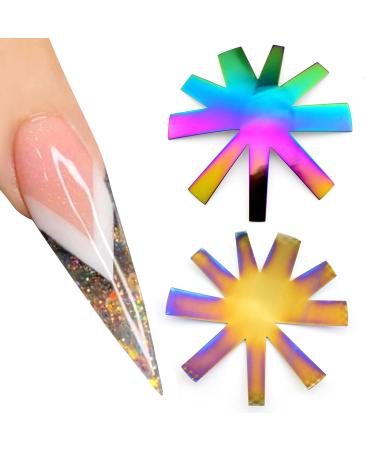 V Shape Easy French Smile Line Nail Art Manicure Edge Trimmer Nail Cutter Acrylic Tool with 9 Sizes HJ-NAT201-FC08