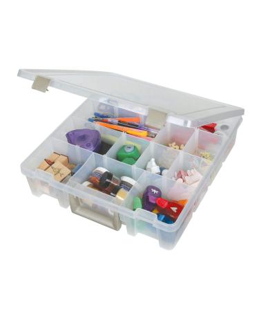 ArtBin 9007AB Super Satchel with Removable Dividers  Portable Art & Craft Organizer with Handle   1  Plastic Storage Case  Clear 1 Pack Removable Dividers
