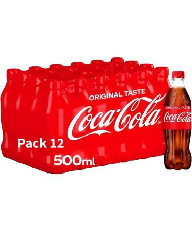 Premium Cold Drink Bottle - The Original Soft Drink - Free for Refreshing Hydration - Regular 500ml (Coke Pack Of 12) Coke 1 Count (Pack of 12)